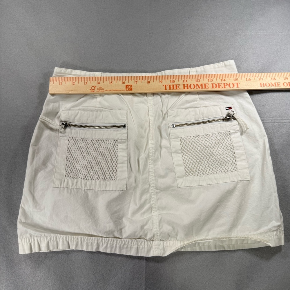 Y2K Tommy Jean White Cargo Mini Skirt with Mesh Pockets - Picture 4 of 4